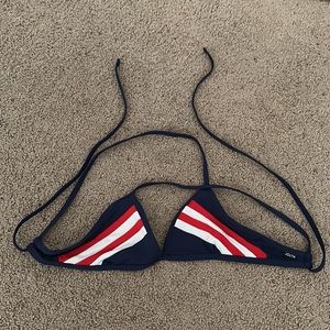 Jolyn Triangle Collin Swimsuit Top // Color: Navy Blue&Red // Size:MEDIUM